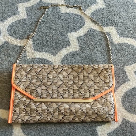 The Limited Bags Woven Neon Orange Clutch Bag Basket Poshmark